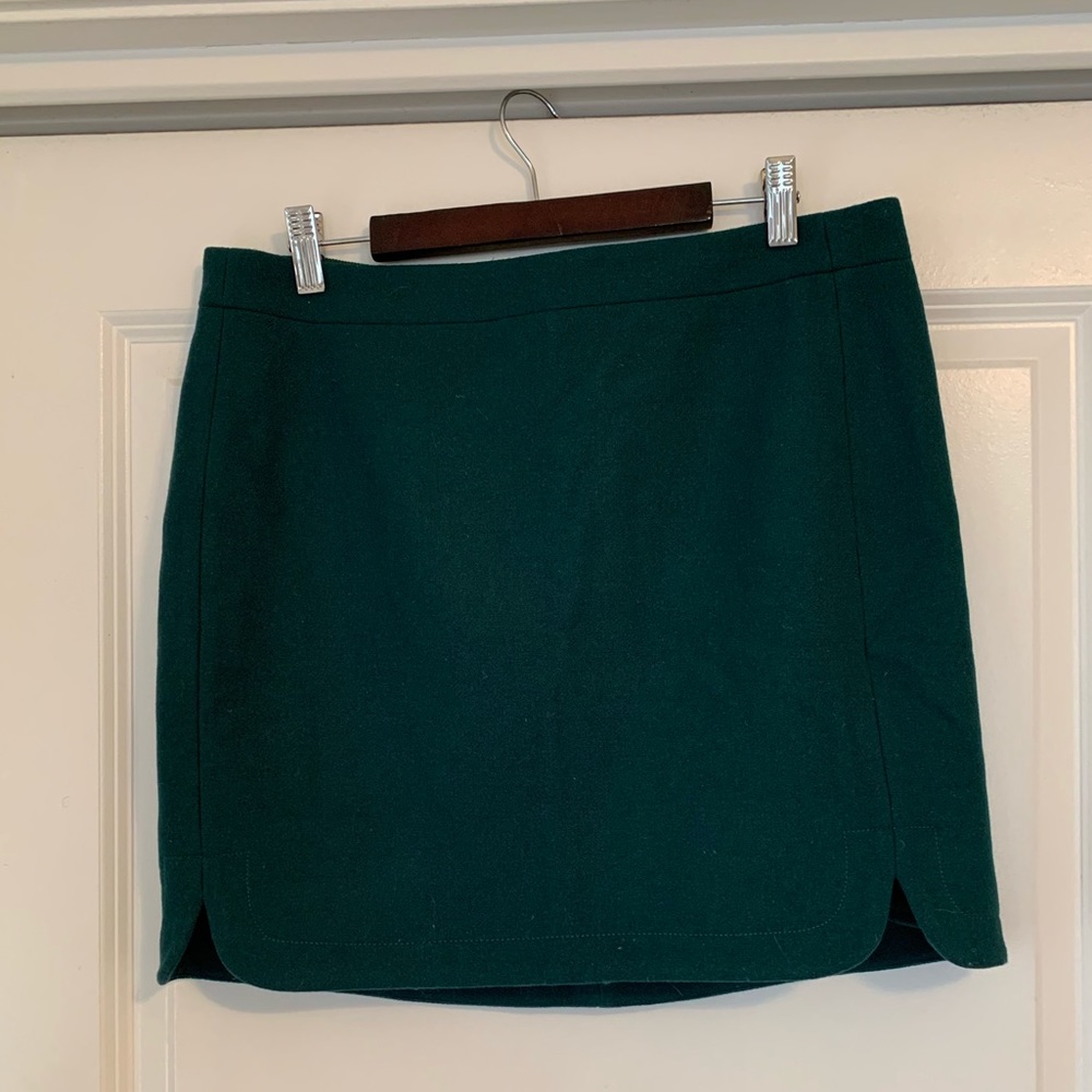 J.  Crew Factory Emerald Green Wool Skirt